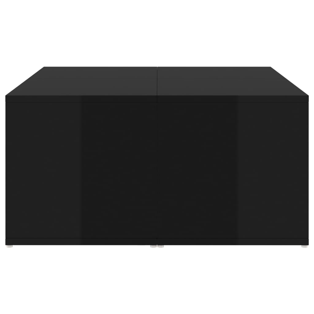 vidaXL 4 db magasfényű fekete forgácslap dohányzóasztal 33x33x33 cm