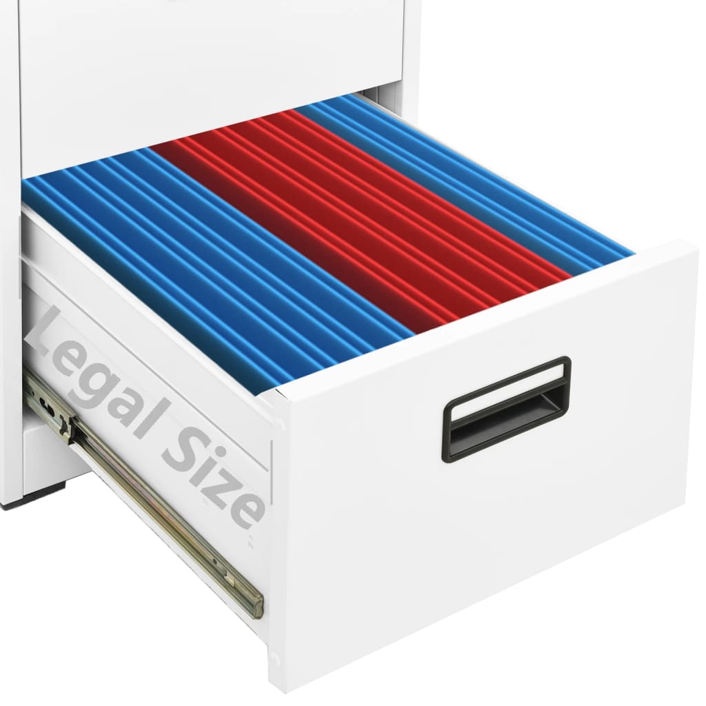 vidaXL fehér acél irattartó szekrény 46 x 62 x 133 cm