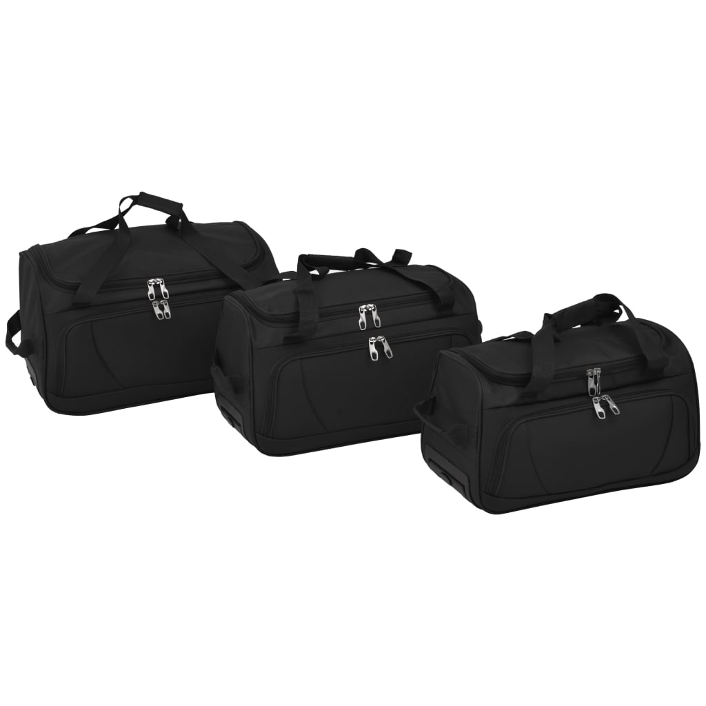 vidaXL 3 darabos, fekete bőröndszett