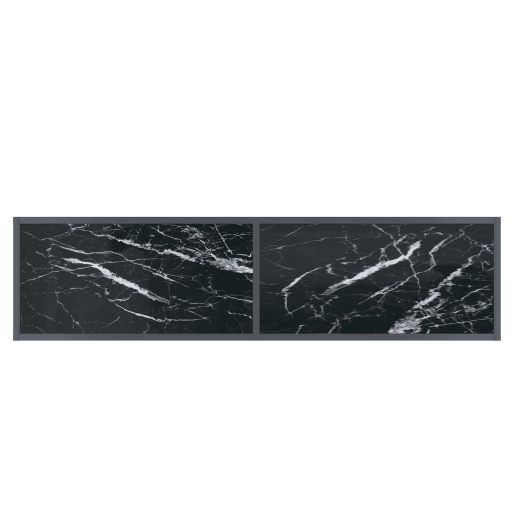 vidaXL fekete edzett üveg tálalóasztal 140 x 35 x 75,5 cm