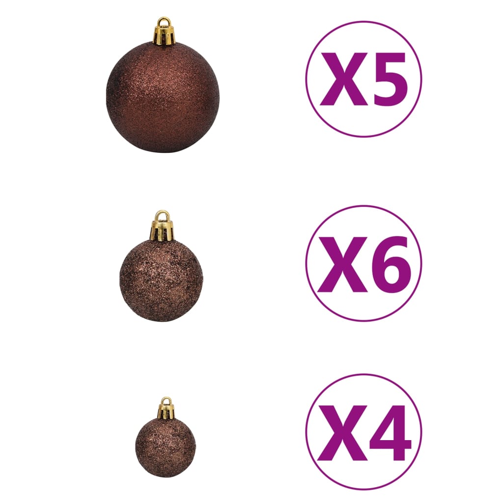vidaXL műkarácsonyfa LED-ekkel, gömbszettel és tobozokkal 180 cm