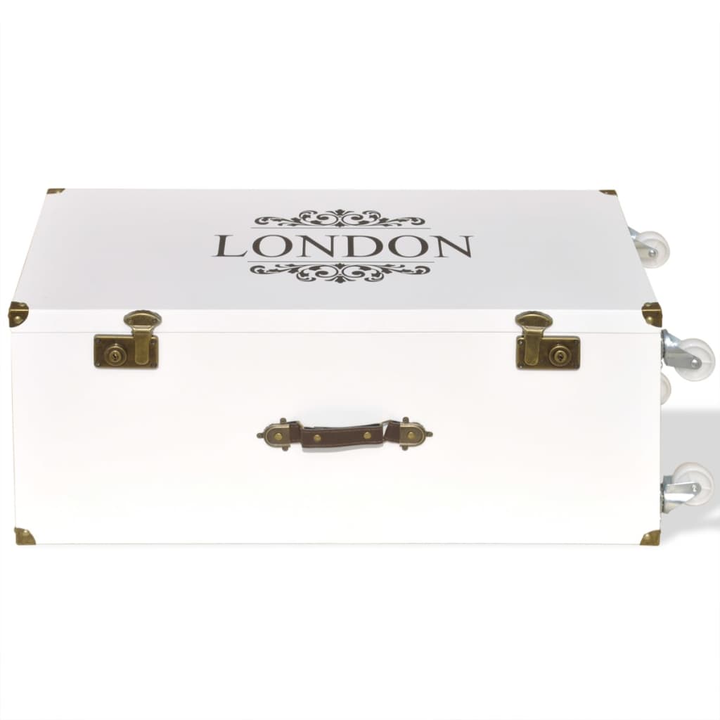 vidaXL fehér bőrönd alakú kis szekrény 40 x 30,5 x 81 cm