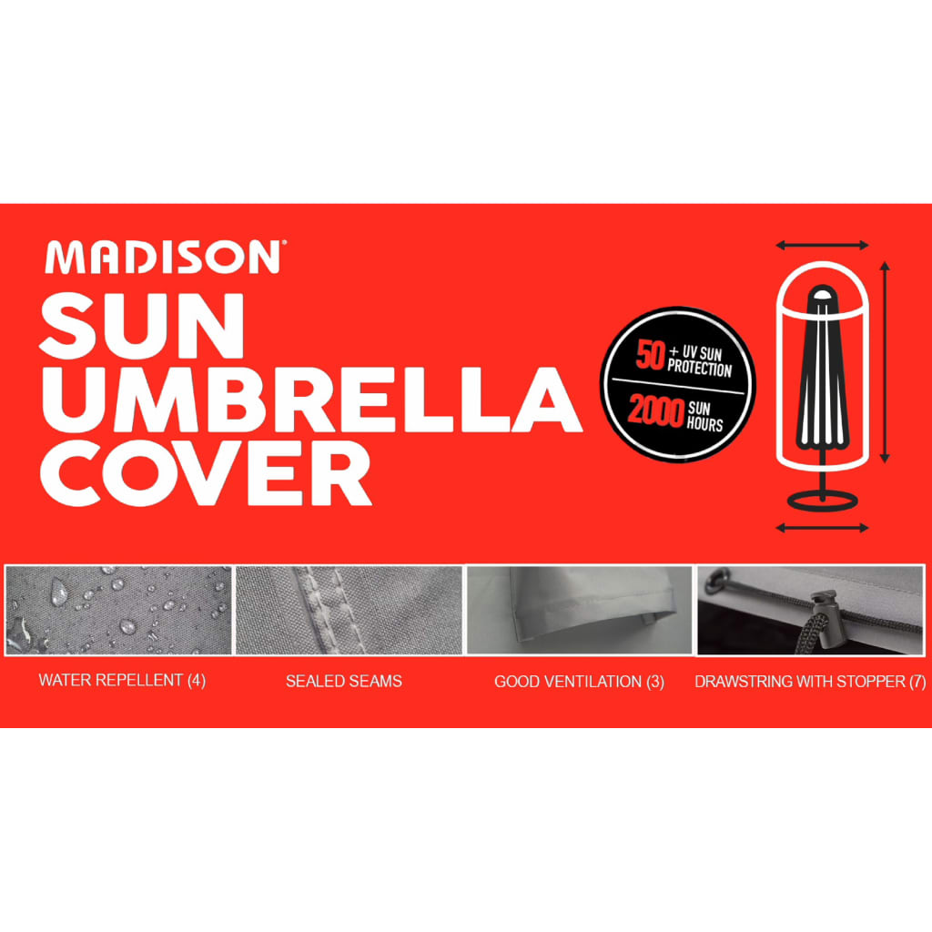 Madison szürke ernyőhuzat talpas napernyőhöz 165x25 cm