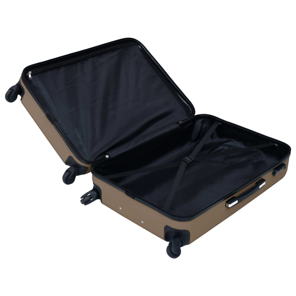 vidaXL barna ABS keményfalú gurulós bőrönd