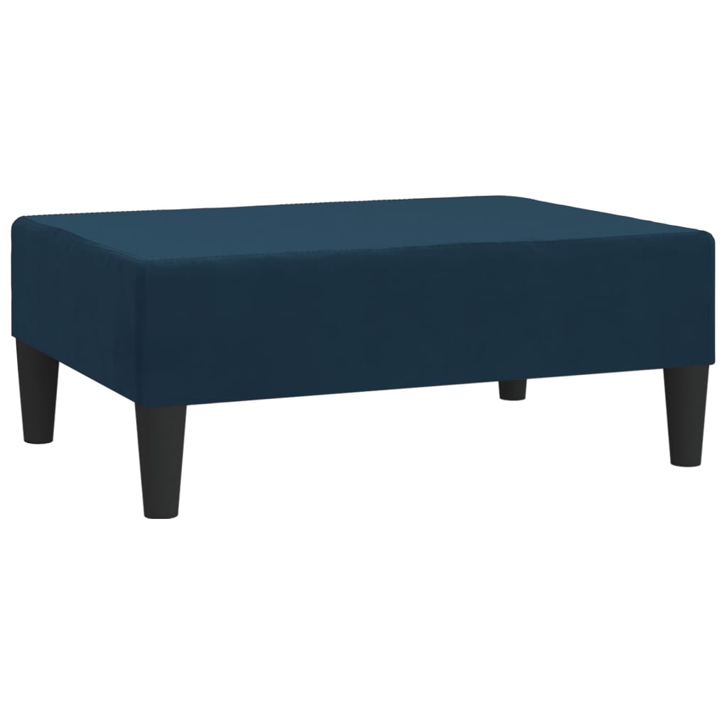 vidaXL kétszemélyes kék bársony kanapéágy lábtartóval