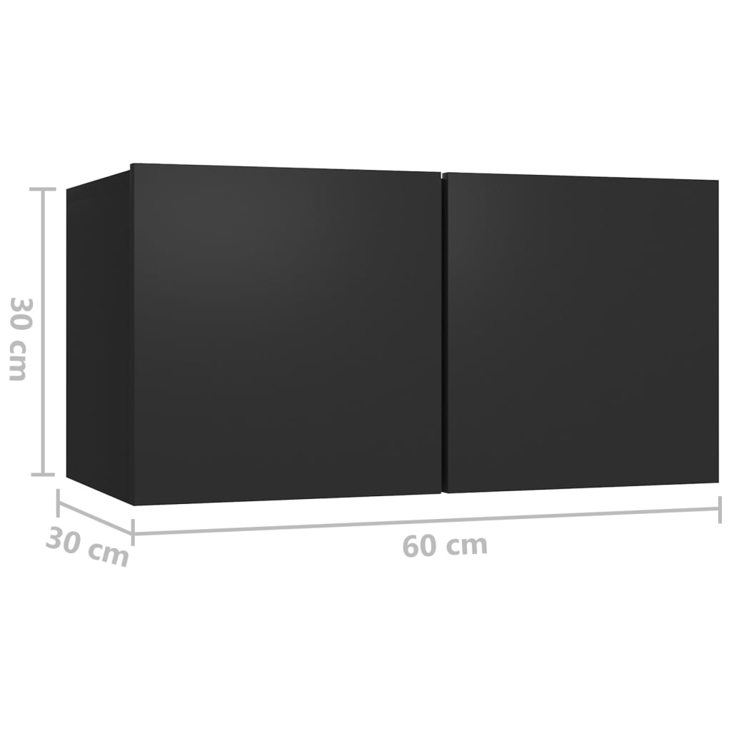 vidaXL fekete függő TV-szekrény 60 x 30 x 30 cm