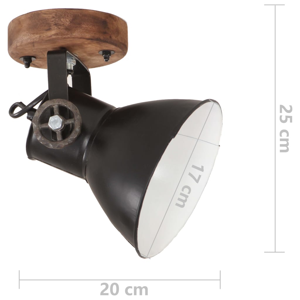 vidaXL 2 db fekete ipari fali-/mennyezeti lámpa 20 x 25 cm E27