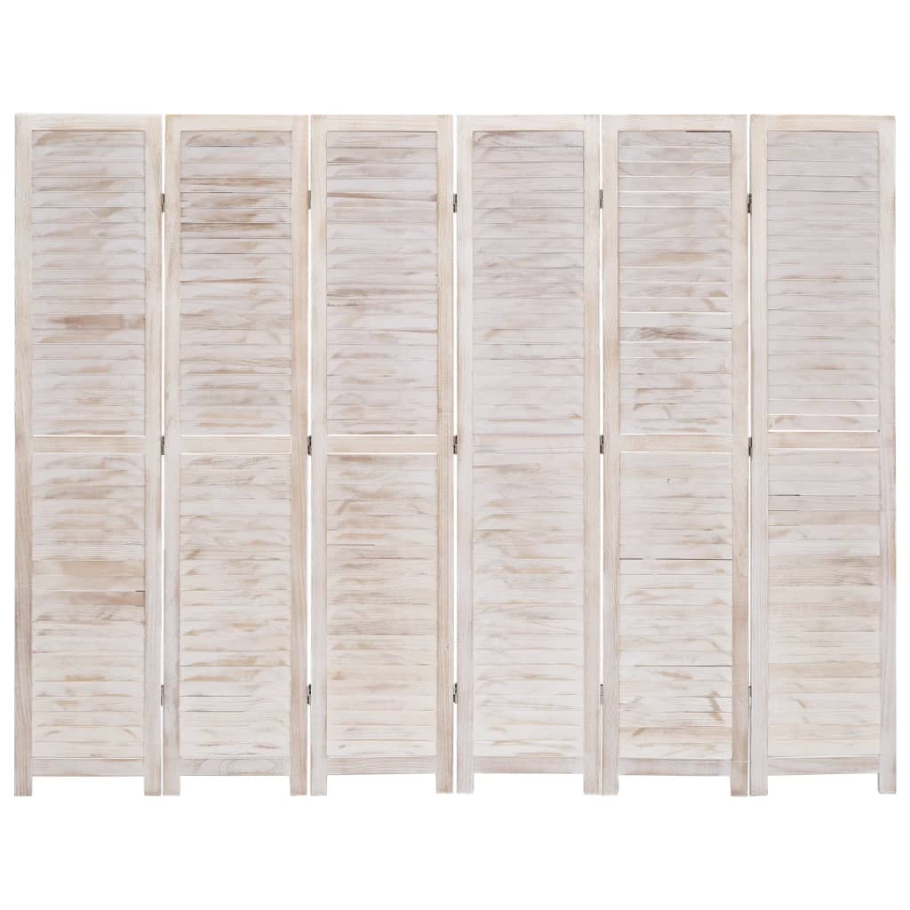 vidaXL fehér 6-paneles faparaván 210 x 165 cm