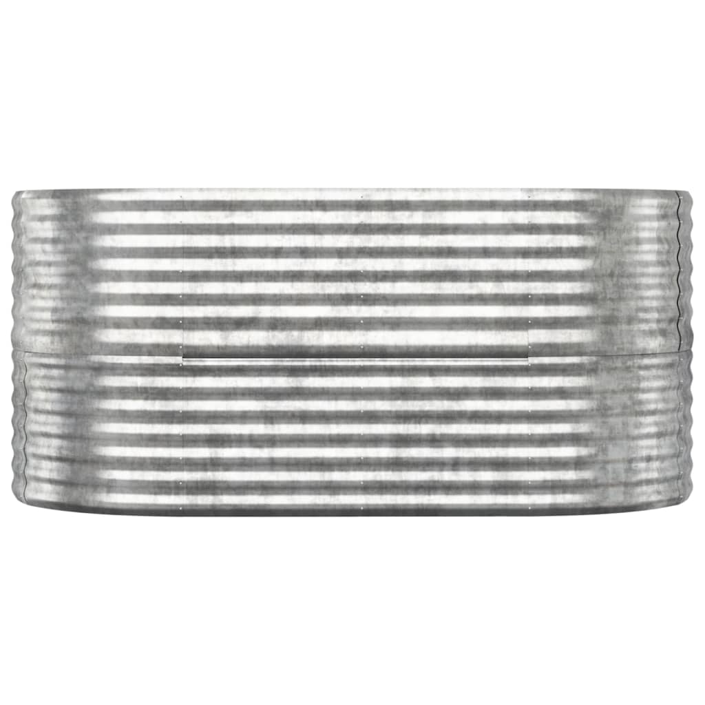 vidaXL ezüstszínű porszórt acél kerti magaságyás 152x80x68 cm