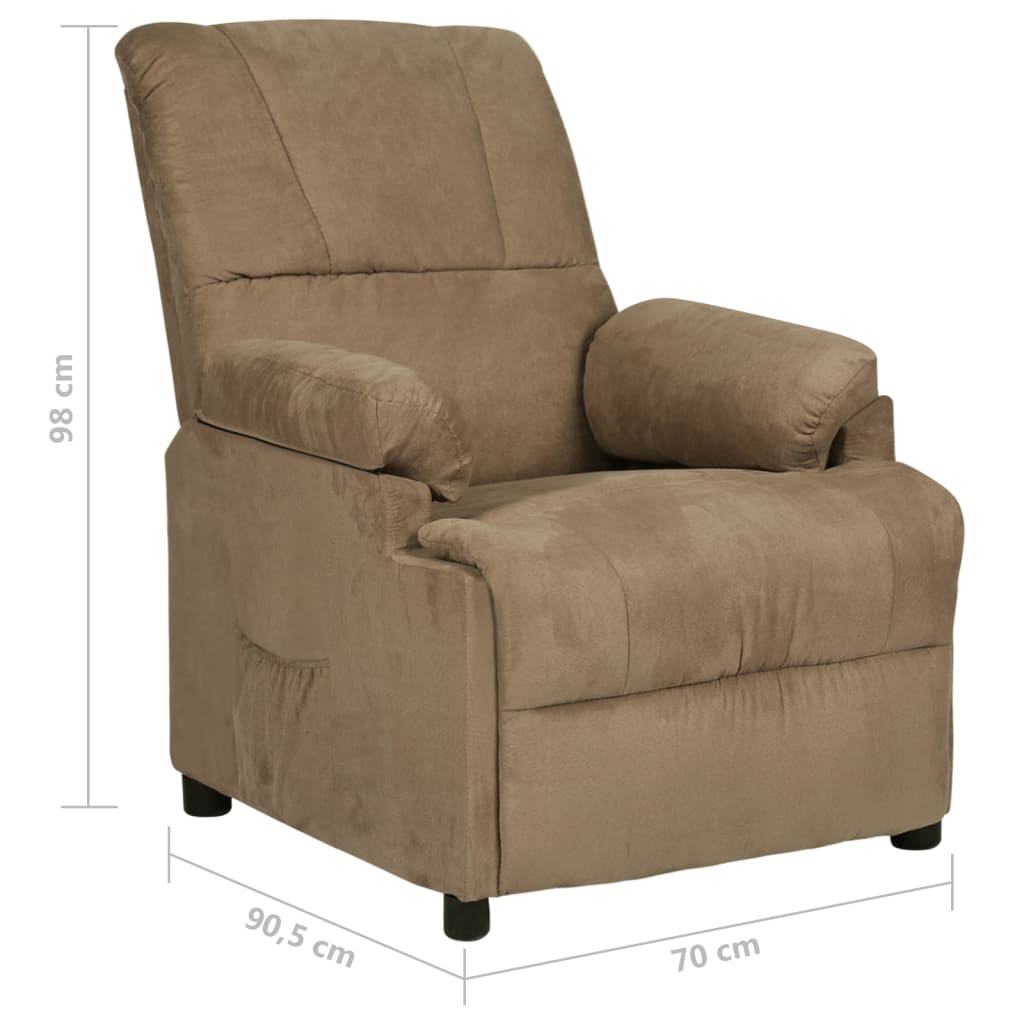 vidaXL tópszínű művelúr elektromos dönthető fotel
