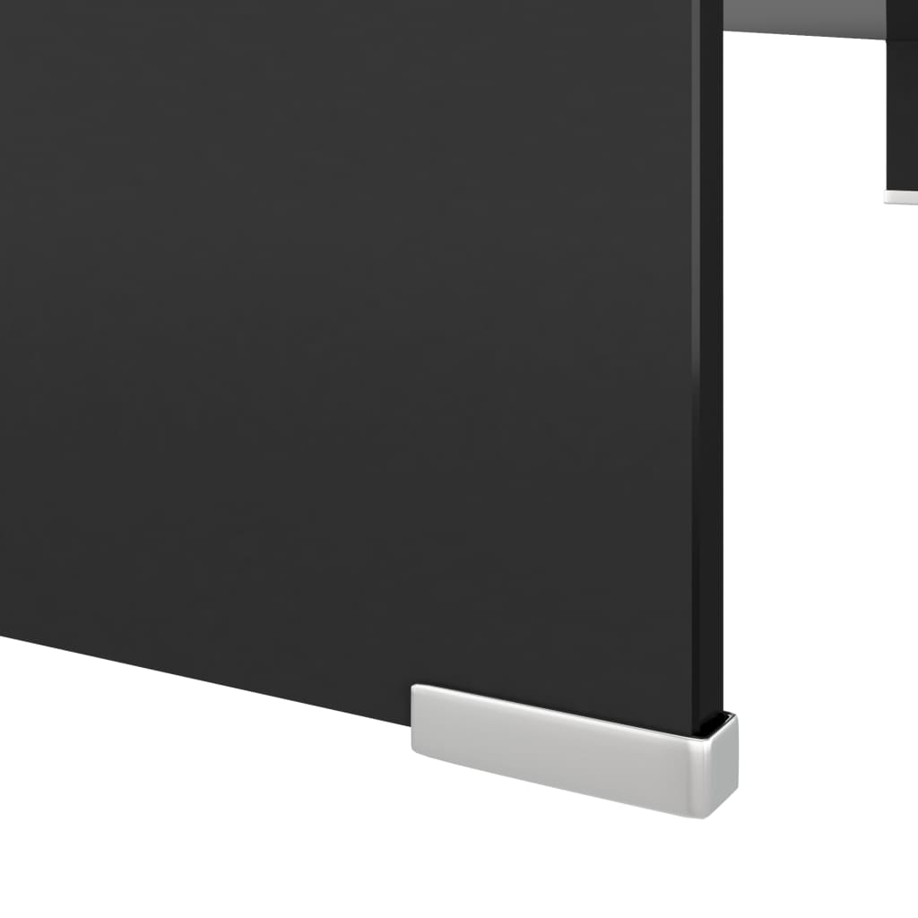 vidaXL Fekete üveg TV/monitor állvány 110x30x13 cm