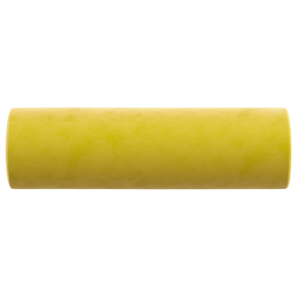 vidaXL 2 db sárga bársony díszpárna Ø15x50 cm
