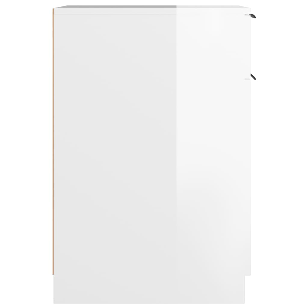 vidaXL magasfényű fehér szerelt fa íróasztalszekrény 33,5 x 50 x 75 cm