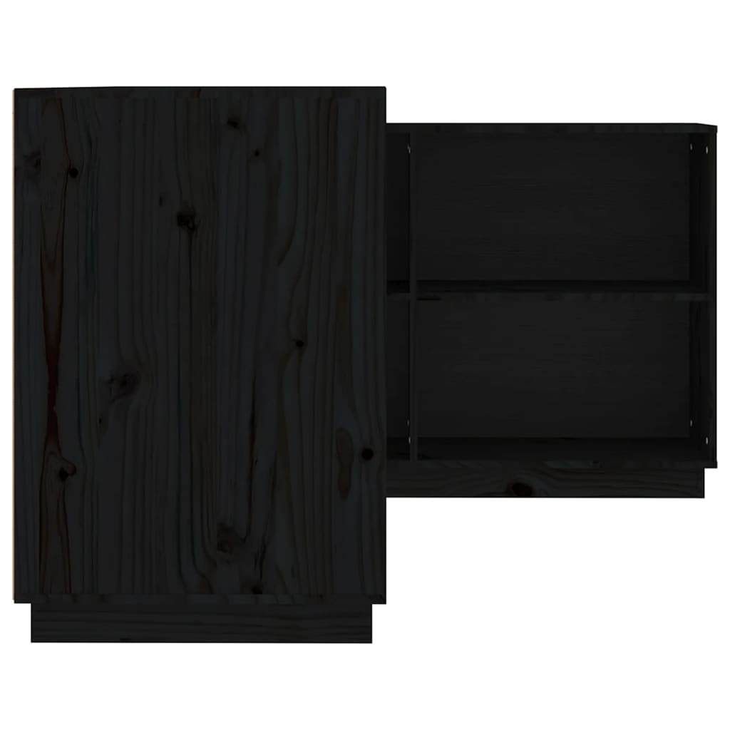 vidaXL fekete tömör fenyőfa íróasztal 110x50x75 cm