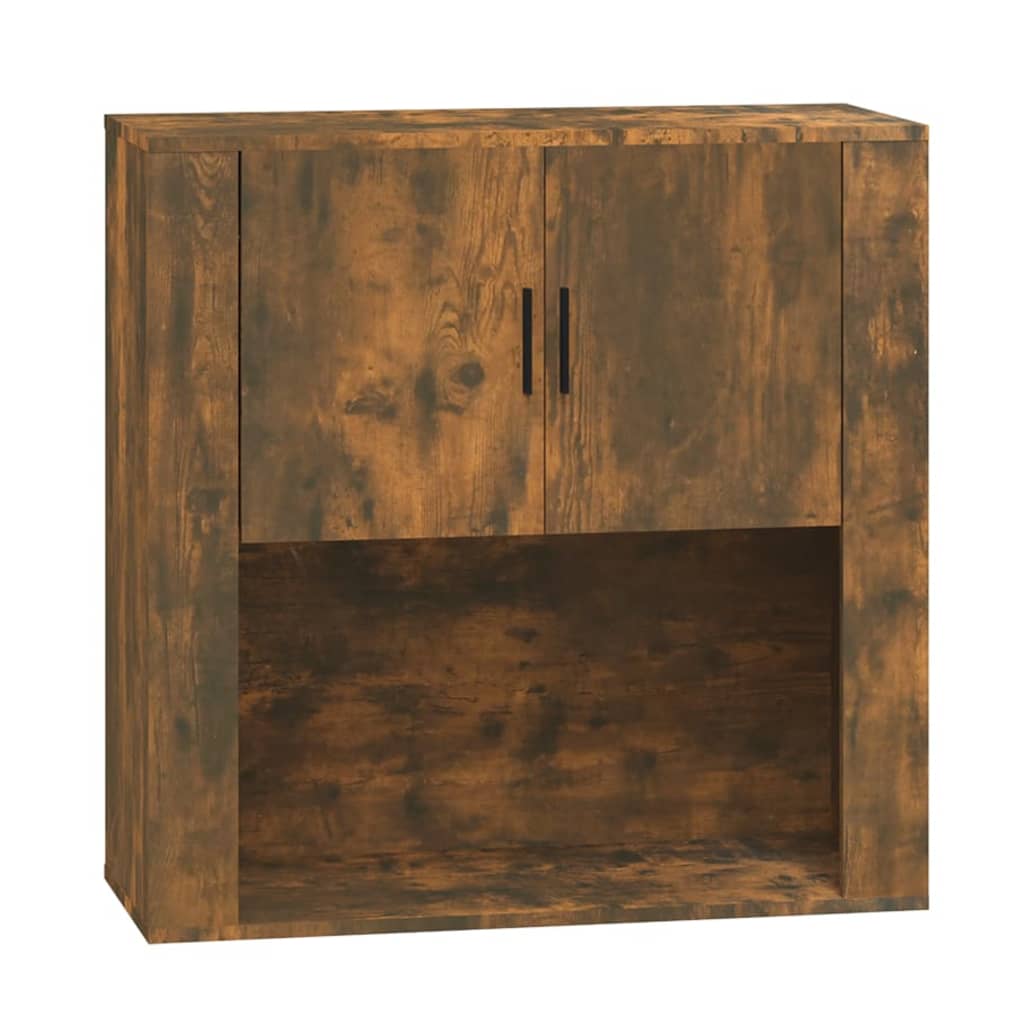 vidaXL füstös tölgyszínű szerelt fa fali szekrény 80x33x80 cm