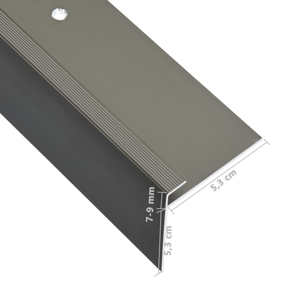vidaXL 15 db barna F-alakú alumínium lépcső élvédő 134 cm