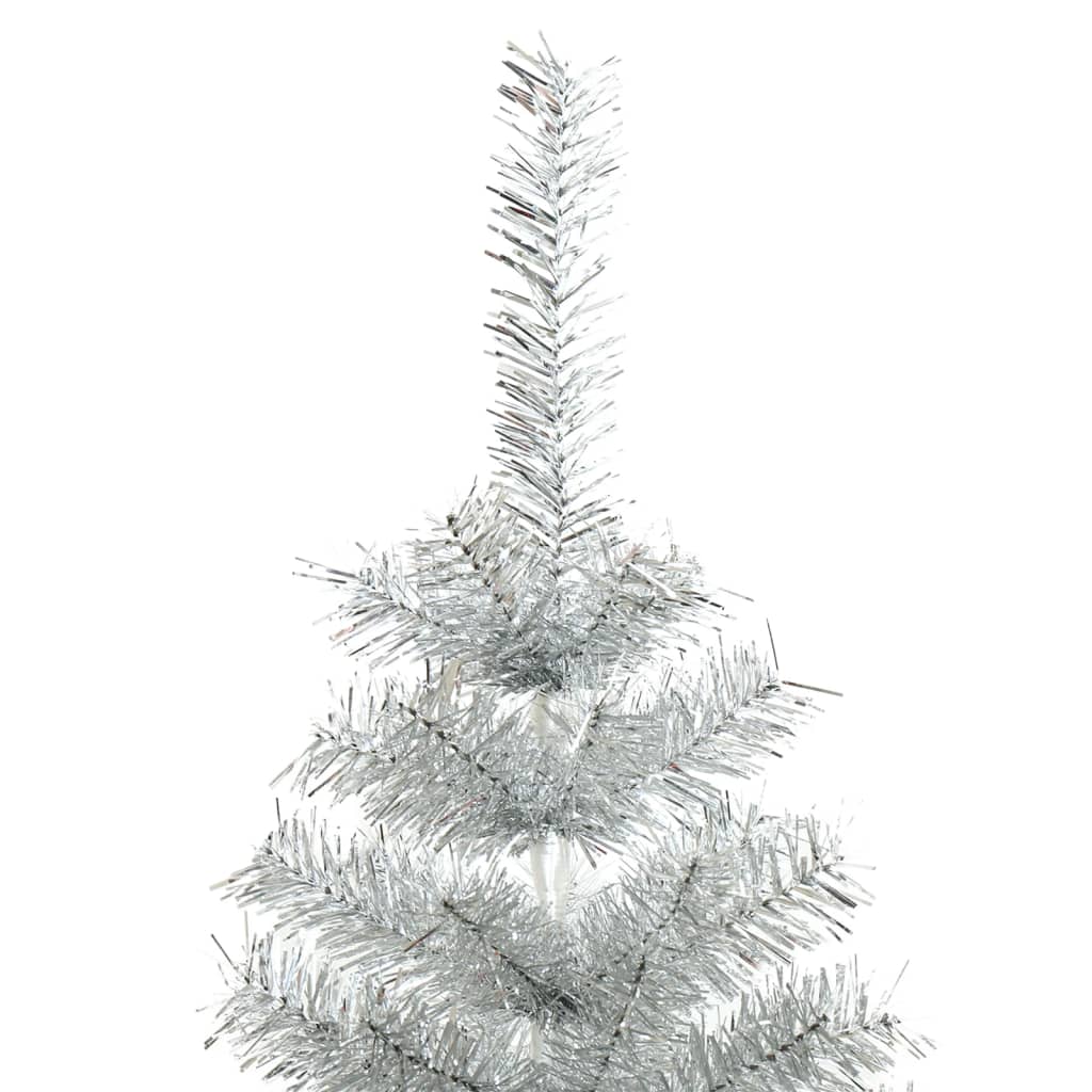 vidaXL ezüstszínű PET műkarácsonyfa állvánnyal 120 cm