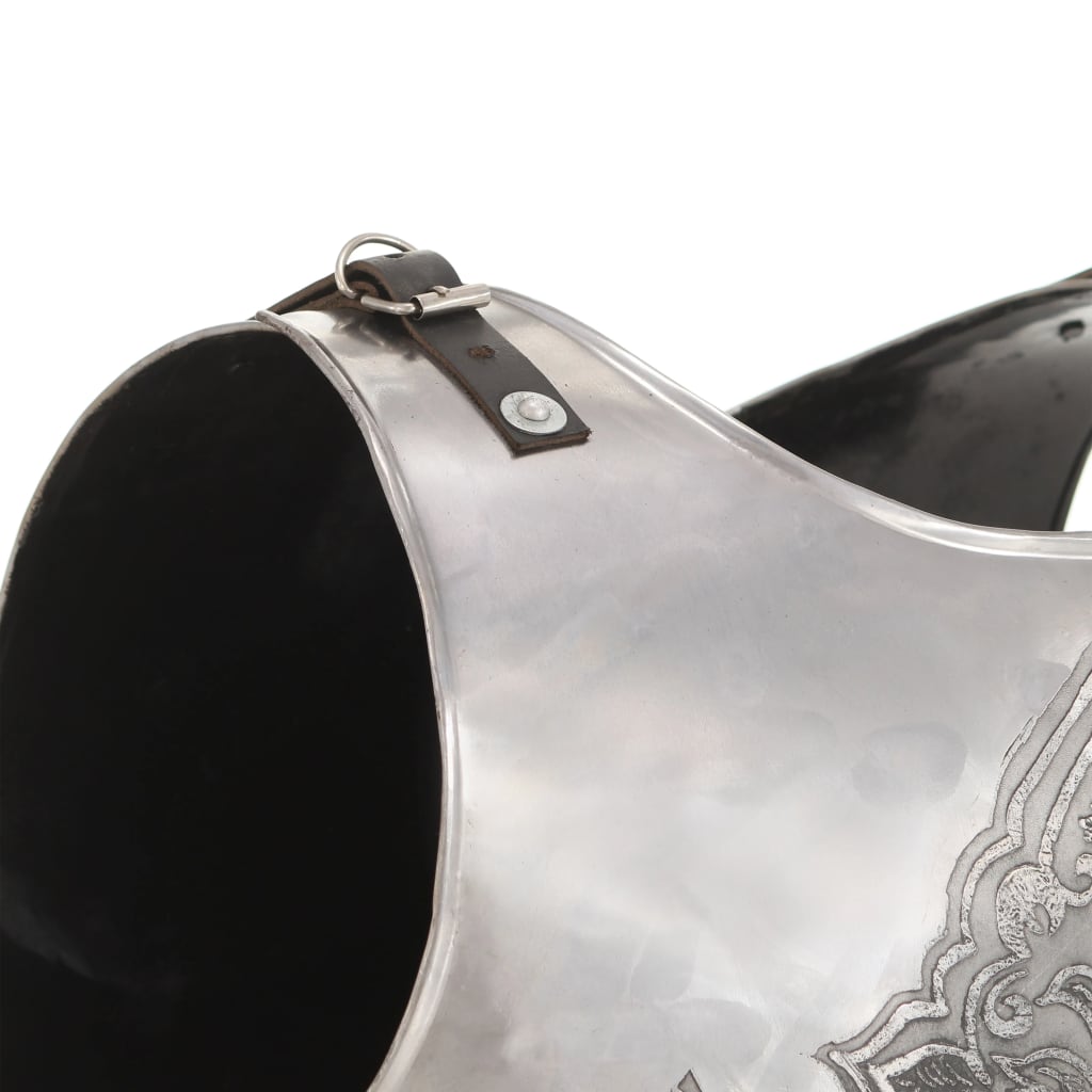 vidaXL ezüstszínű középkori lovagi acél mellvért LARP másolat