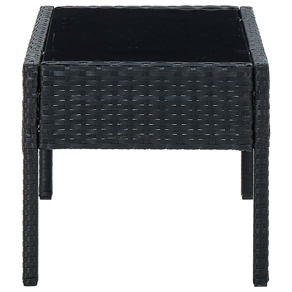 vidaXL fekete polyrattan kerti asztal 75 x 40 x 37 cm