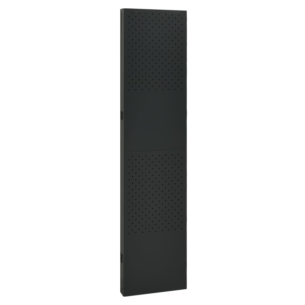 vidaXL fekete acél 4-paneles térelválasztó 160 x 180 cm