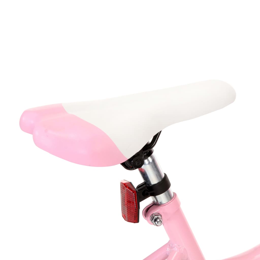 vidaXL rózsaszín és fekete gyerekkerékpár elülső hordozóval 18"