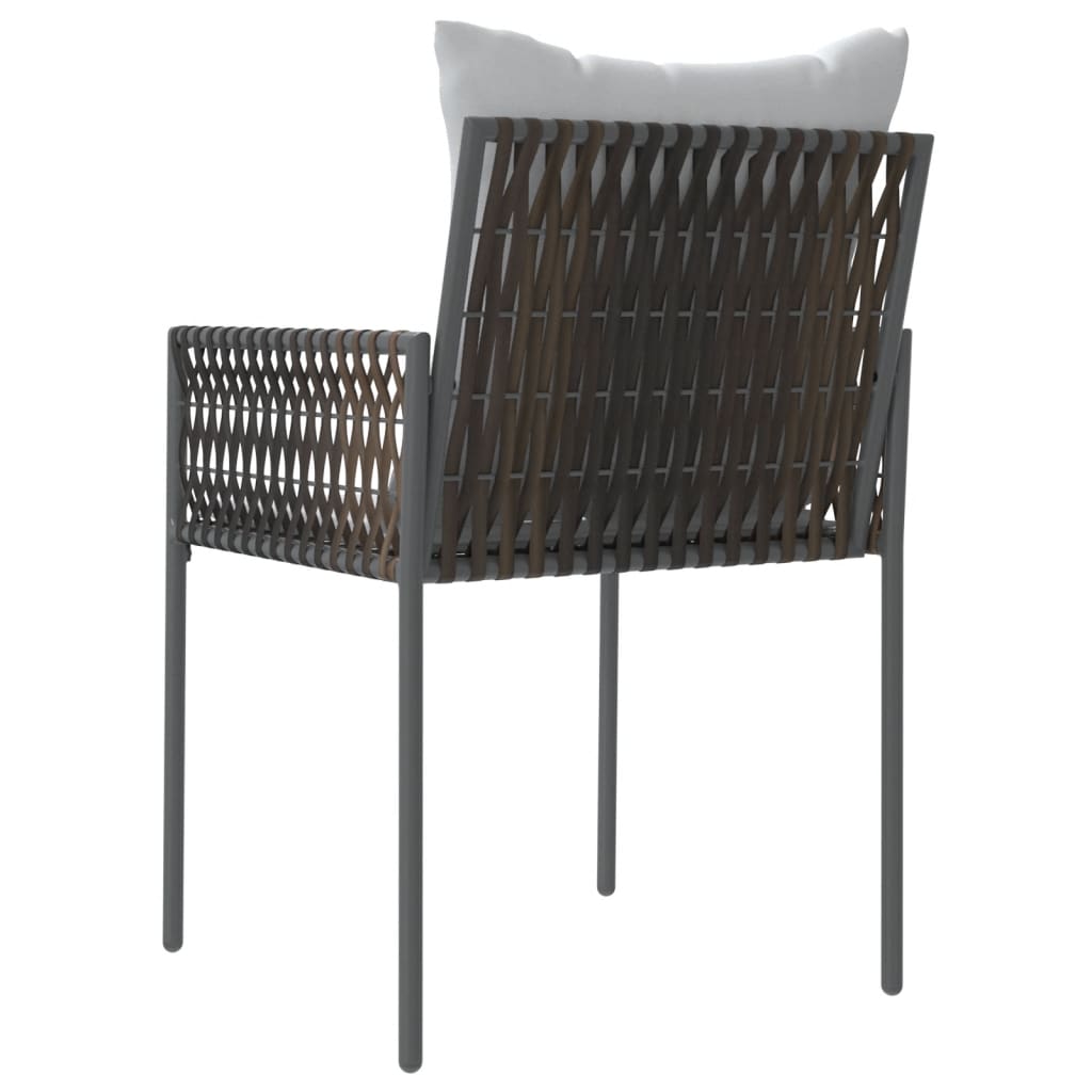 vidaXL 4 db barna polyrattan kerti szék párnával 54x61x83 cm