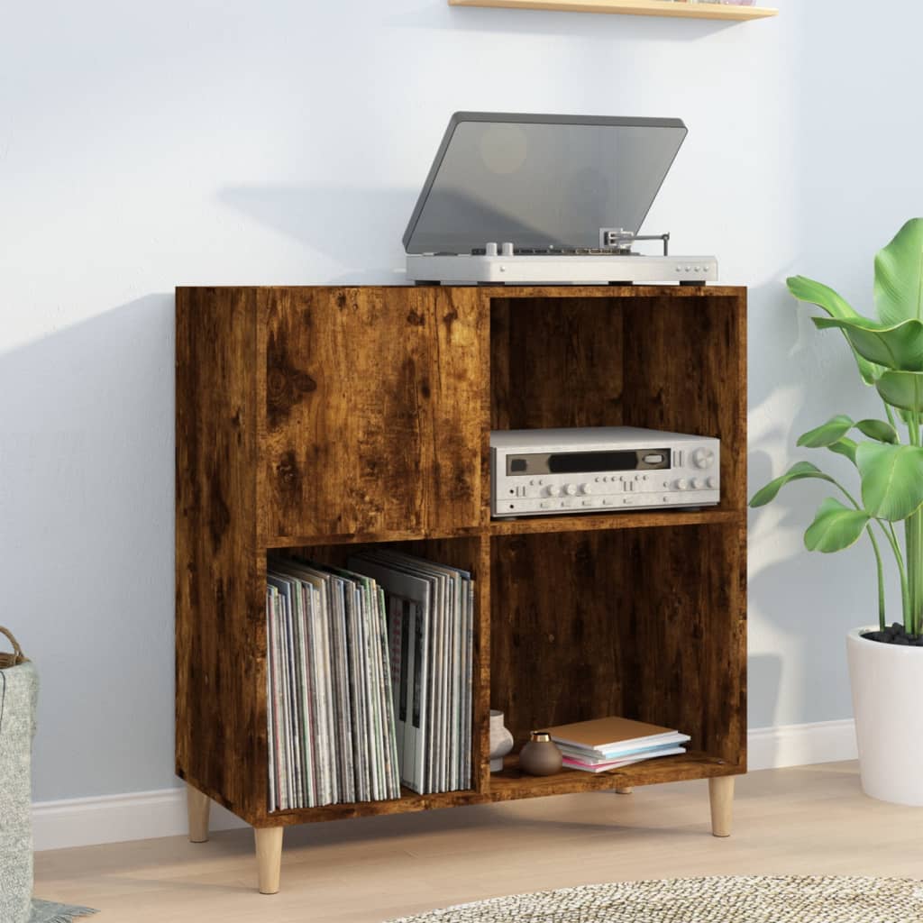 vidaXL füstös tölgy színű szerelt fa hanglemezszekrény 84,5x38x89 cm