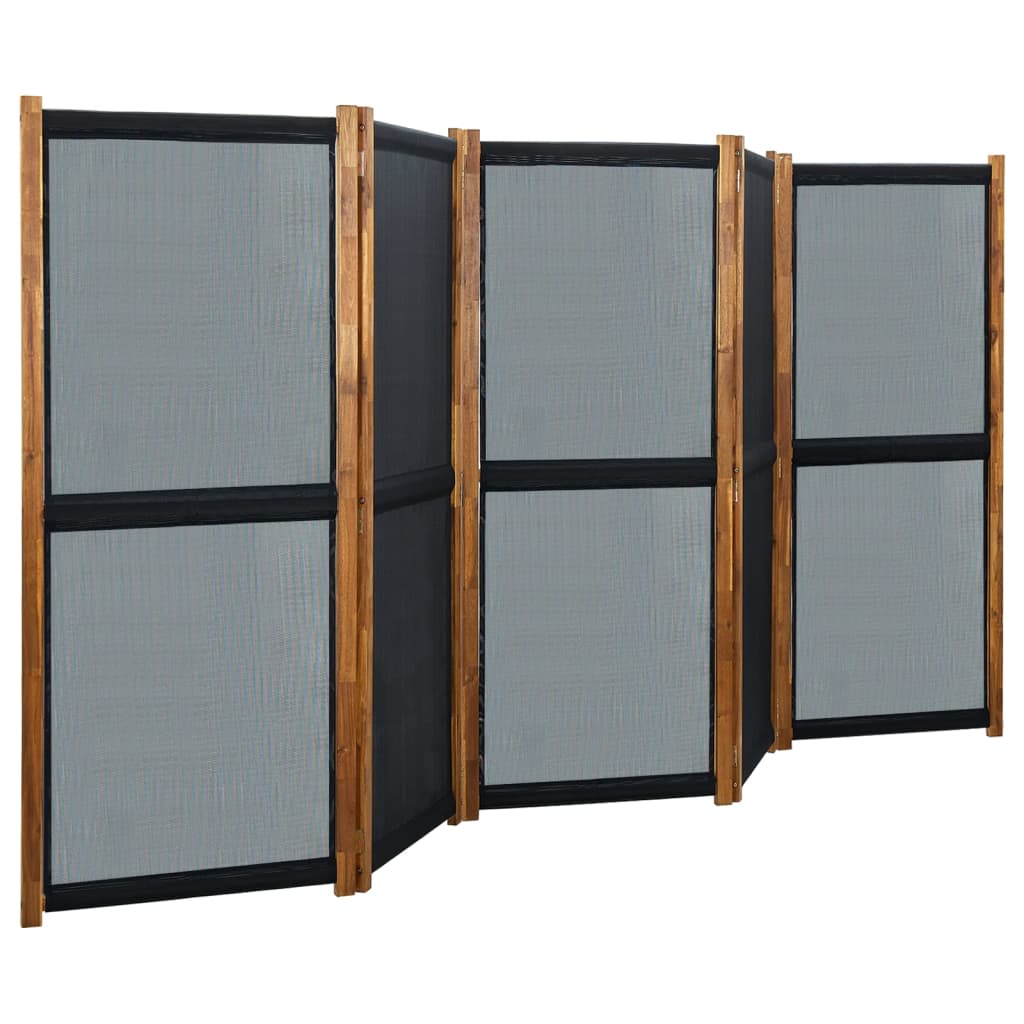 vidaXL fekete 5 paneles paraván 350 x 170 cm