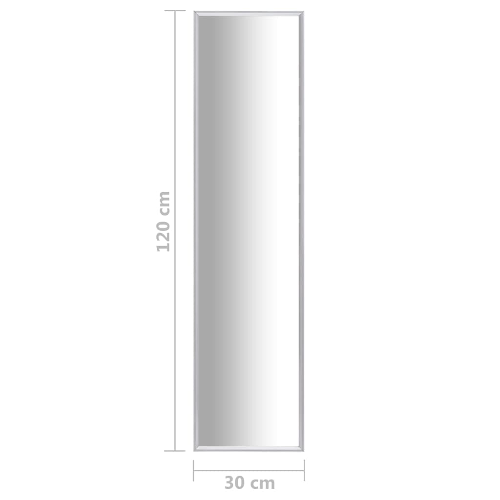 vidaXL ezüstszínű tükör 120 x 30 cm