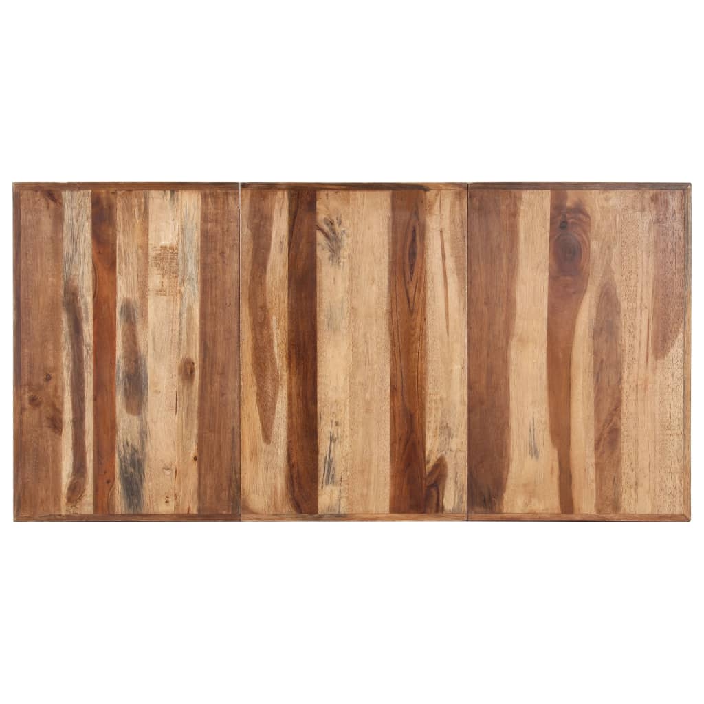 vidaXL tömör fa étkezőasztal mézszínű felülettel 160 x 80 x 75 cm