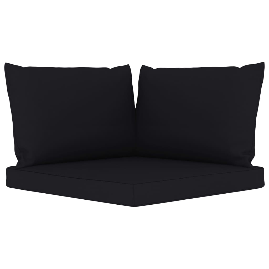 vidaXL háromszemélyes kerti kanapé fekete párnákkal