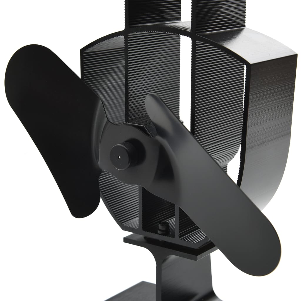 vidaXL fekete hővel meghajtott kétlapátos kandalló ventilátor