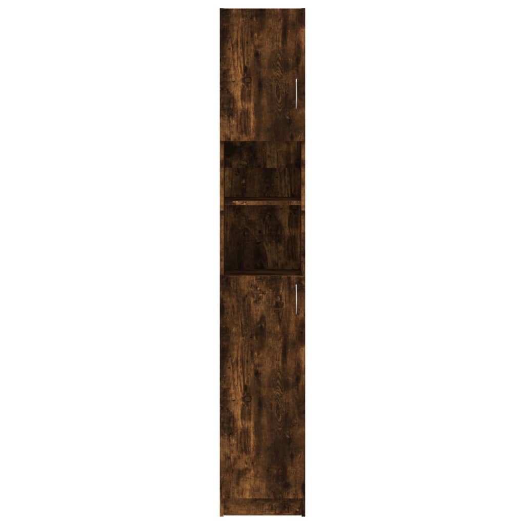 vidaXL füstös tölgy színű szerelt fa fürdőszobaszekrény 32x25,5x190 cm