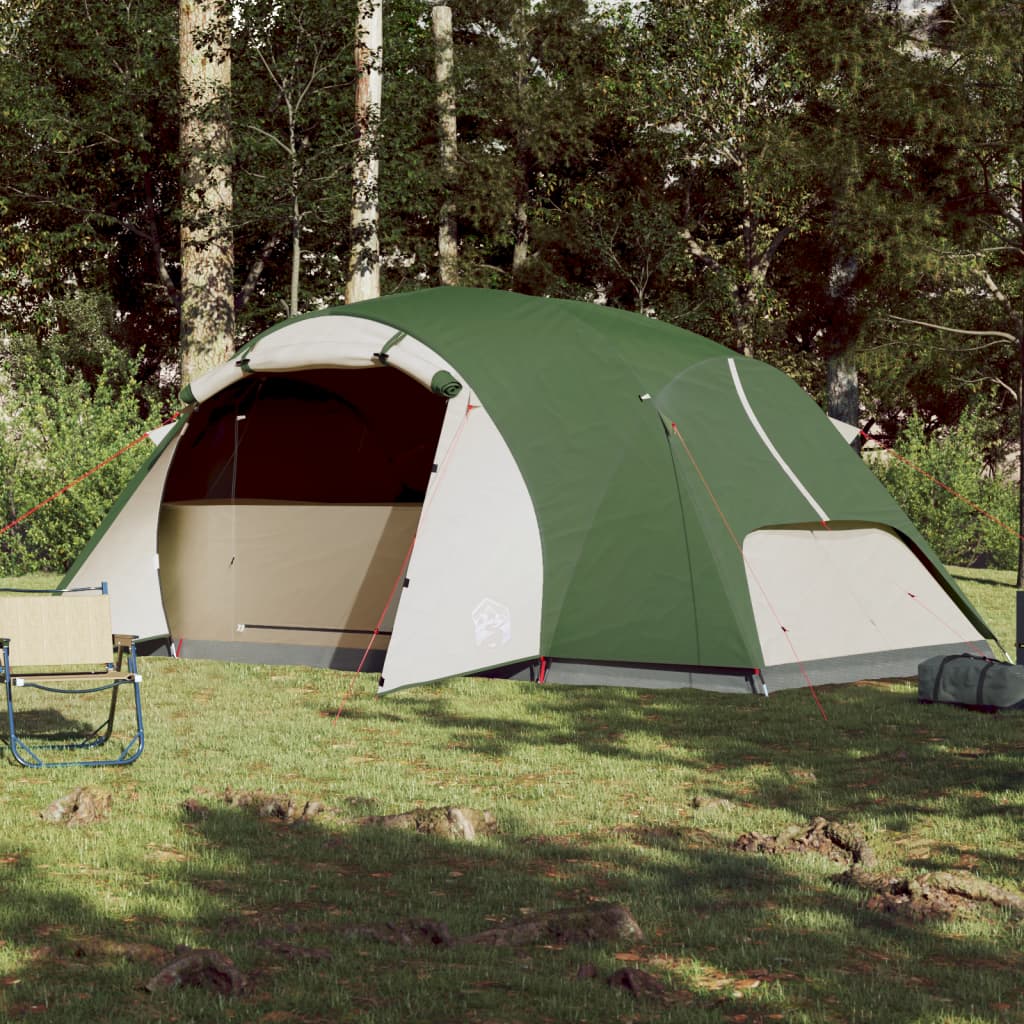 vidaXL 8 személyes zöld vízálló keresztirányú családi sátor