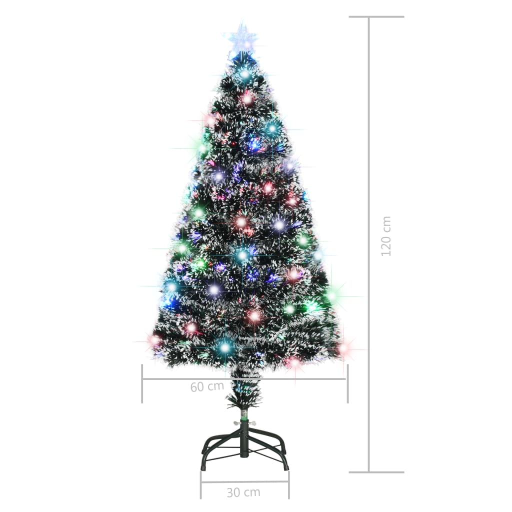 vidaXL száloptikás megvilágított karácsonyfa állvánnyal 120 cm