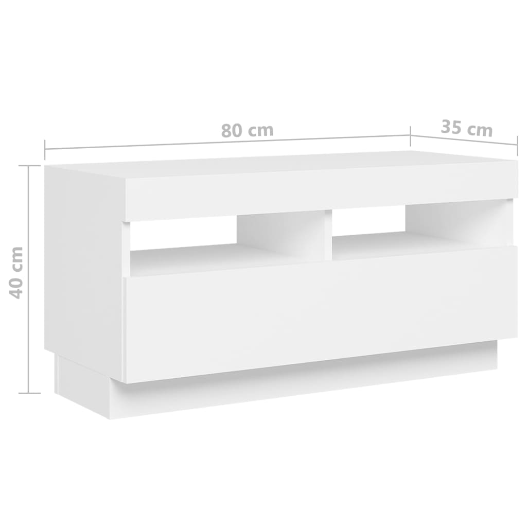 vidaXL fehér TV-szekrény LED-lámpákkal 180 x 35 x 40 cm