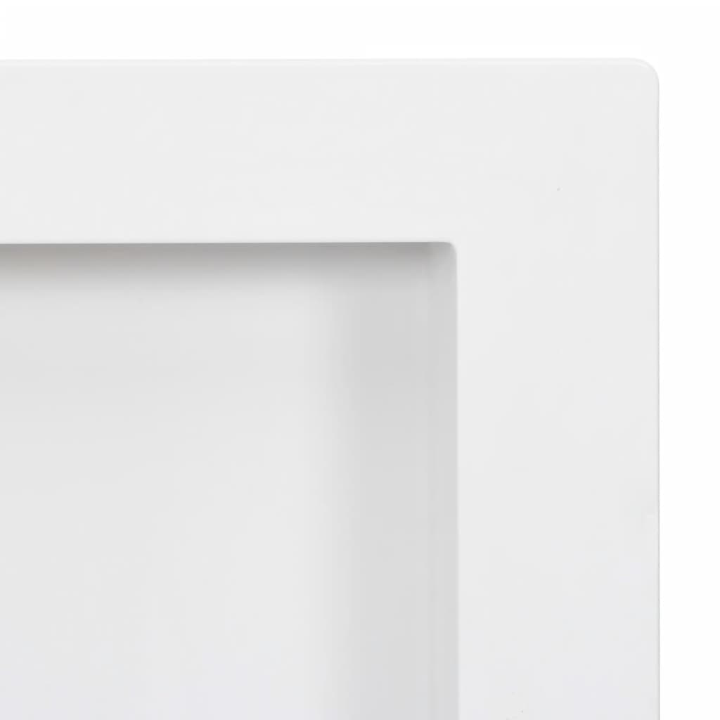 vidaXL magasfényű fehér zuhanyfal-mélyedés 2 rekesszel 41 x 69 x 9 cm