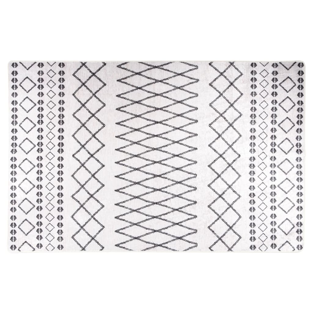 vidaXL fekete és fehér csúszásmentes mosható szőnyeg 80 x 150 cm