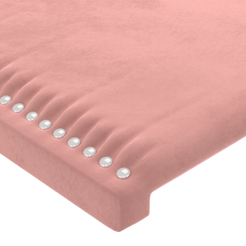 vidaXL rózsaszín bársony ágykeret fejtámlával 120 x 200 cm