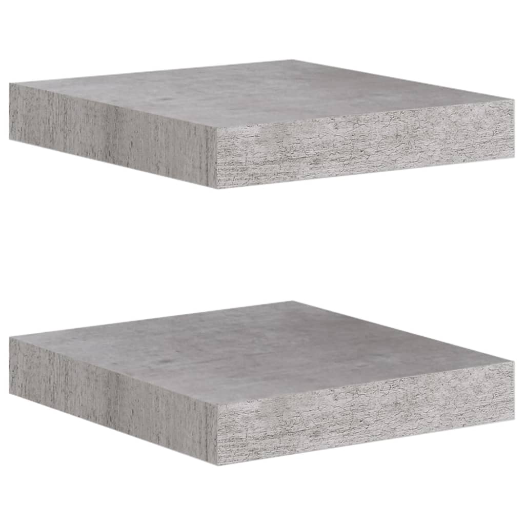 vidaXL 2 db betonszürke MDF lebegő fali polc 23 x 23,5 x 3,8 cm