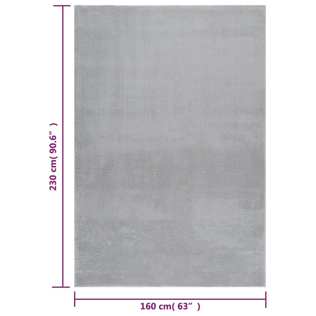 vidaXL szürke csúszásmentes rövid szálú mosható szőnyeg 160 x 230 cm
