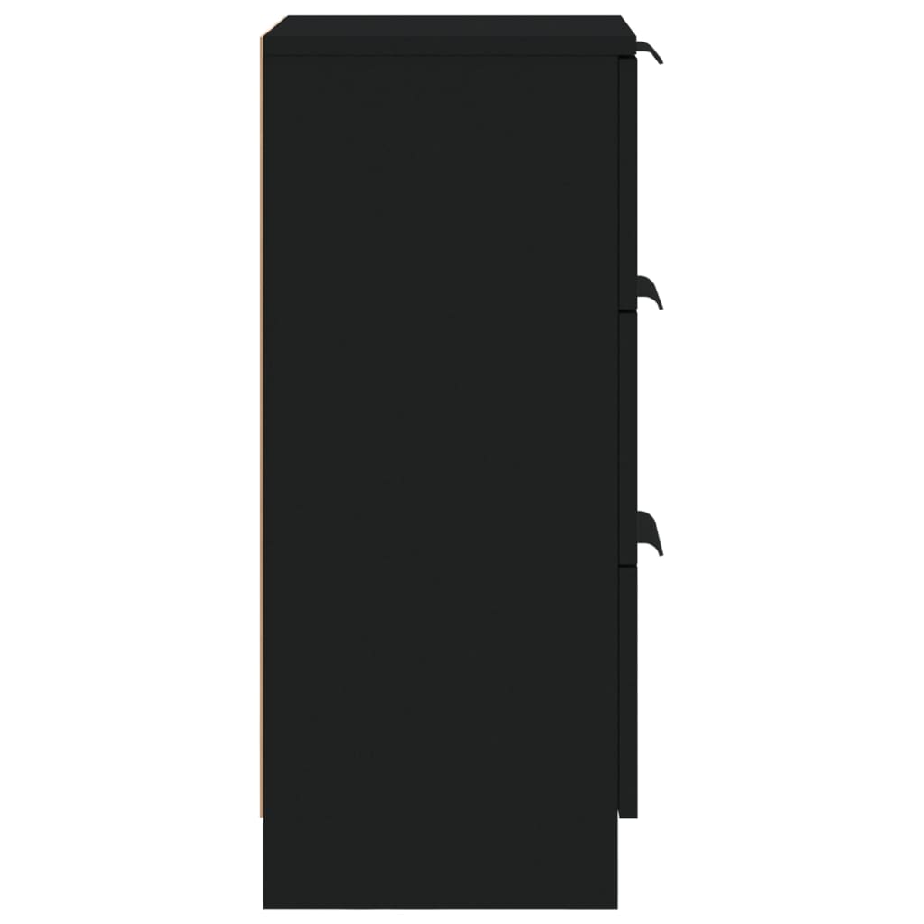 vidaXL fekete szerelt fa tálalószekrény 30 x 30 x 70 cm