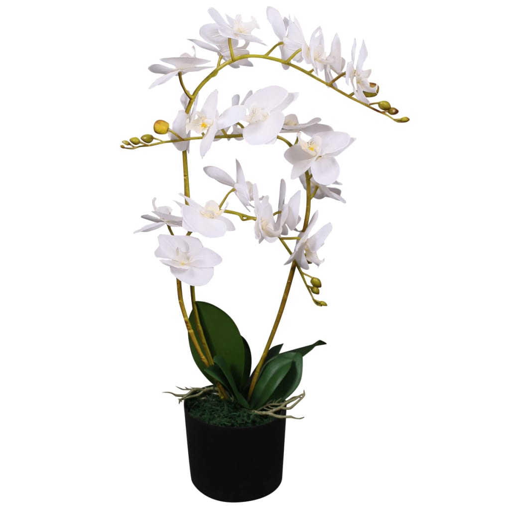 vidaXL műorchidea virágcseréppel 30 cm fehér