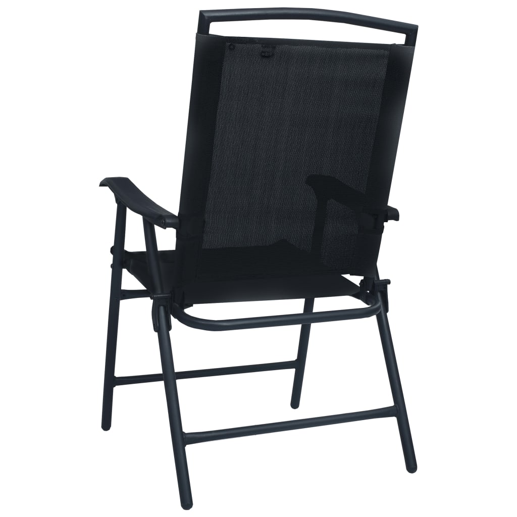 vidaXL 2 db fekete összecsukható kerti textilén szék