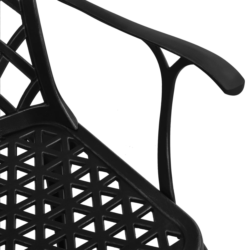 vidaXL 2 db fekete öntött alumínium kerti szék
