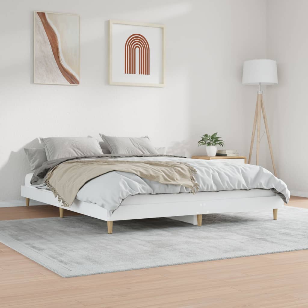 vidaXL fehér szerelt fa ágykeret 120 x 200 cm
