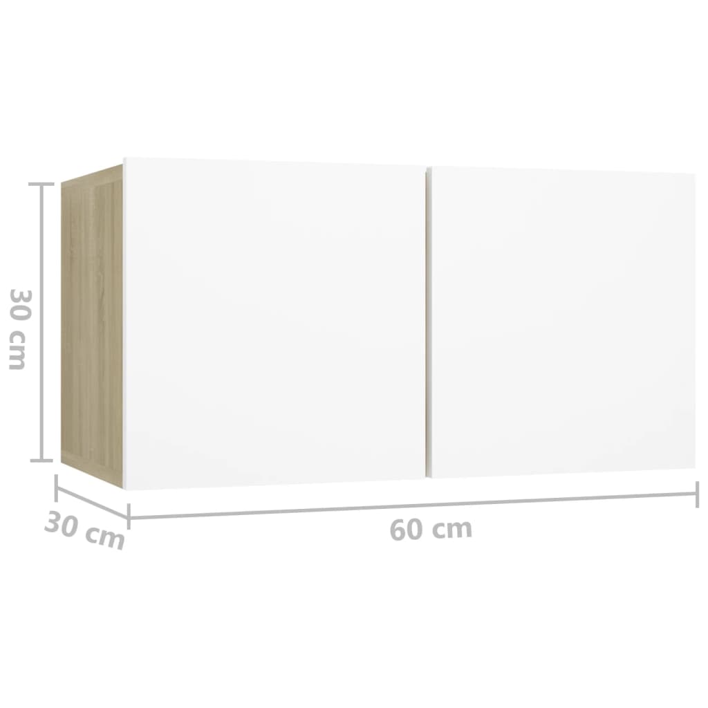 vidaXL fehér-sonoma színű függő TV-szekrény 60 x 30 x 30 cm
