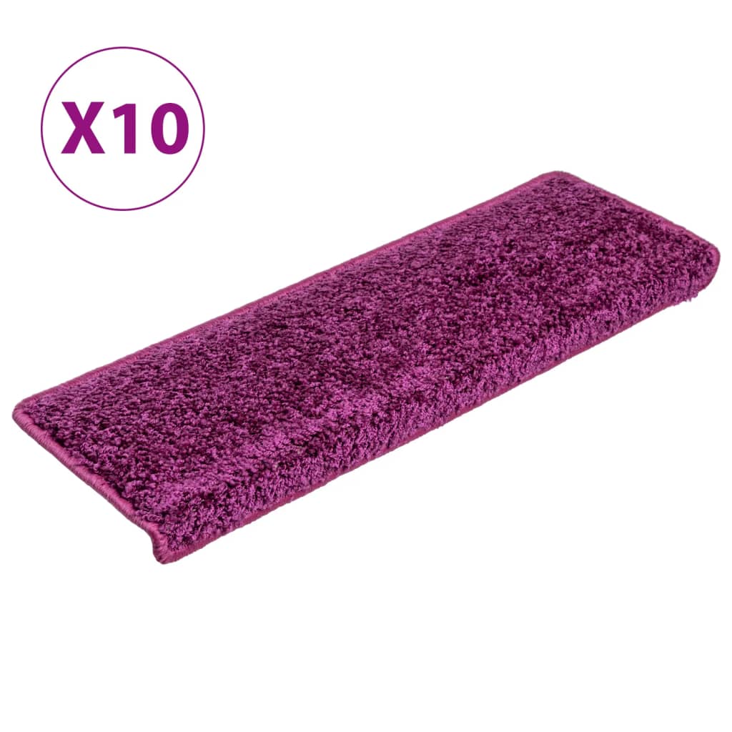 vidaXL 10 db lila lépcsőszőnyeg 65 x 21 x 4 cm