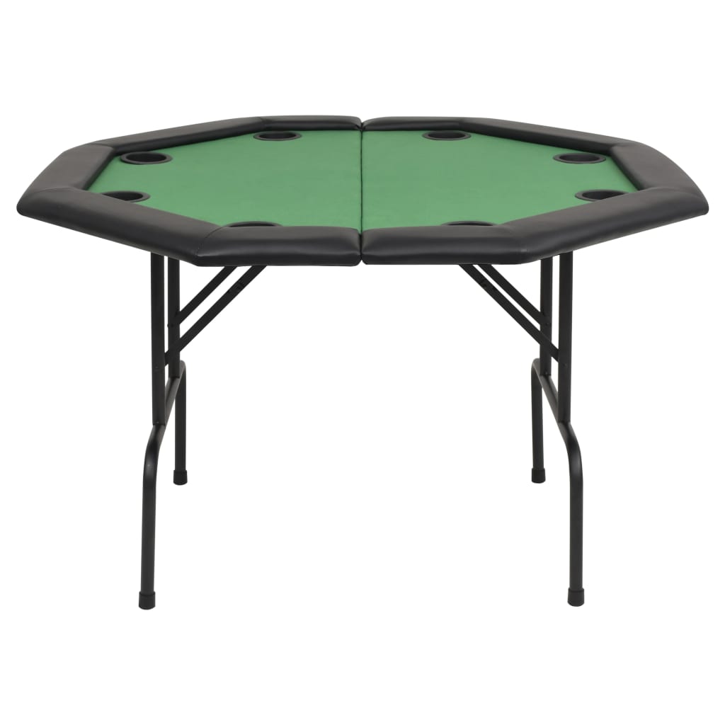 vidaXL 8 személyes, nyolcszögletes, zöld összecsukható pókerasztal