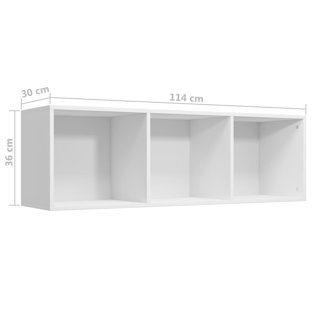 vidaXL fehér forgácslap könyv-/TV-szekrény 36 x 30 x 114 cm
